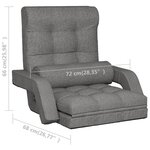 vidaXL Chaise pliable de sol avec fonction de lit Gris clair Tissu