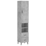 vidaXL Buffet haut Gris béton 34 5x34x180 cm Bois d'ingénierie