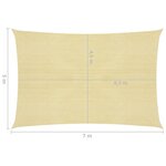 vidaXL Voile d'ombrage 160 g/m² Beige 5x7 m PEHD