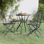 vidaXL Ensemble à manger de jardin 5 Pièces Maille Métal Anthracite