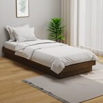 vidaXL Cadre de lit Marron miel Bois massif 75x190 cm Petit simple