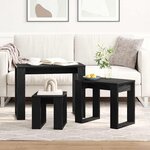 vidaXL Table Gigogne 3 Pièces Chêne noir 61 x 28 x 47 cm