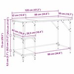 vidaXL Bureau Chêne noir 120 x 50 x 75 cm Bois d'ingénierie