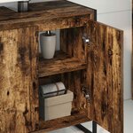 vidaXL Cabinet de salle de bain avec porte Chêne Fumé 60 x 30 x 60 cm