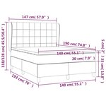 vidaXL Sommier à lattes de lit avec matelas Rose 140x190 cm Velours