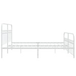 vidaXL Cadre de lit métal sans matelas et pied de lit blanc 193x203 cm