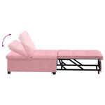 vidaXL Canapé-lit 3-en-1 en velours rose