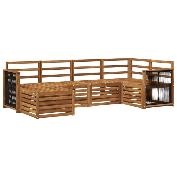 vidaXL Ensemble de canapés d'extérieur 5 pc Naturel