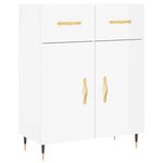 vidaXL Buffet Blanc brillant 69 5x34x90 cm Bois d'ingénierie