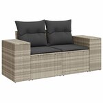 vidaXL Salon de jardin 6 Pièces avec coussins gris clair résine tressée