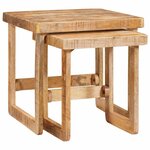 vidaXL Tables gigognes 2 Pièces Marron Bois de mangue massif