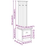 vidaXL Meuble de couloir BODO Marron miel 50 x 40 x 156 7 cm