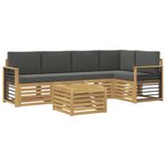 vidaXL Ensemble de canapés d'extérieur 6 pc Blanc et anthracite
