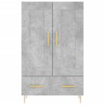vidaXL Buffet haut gris béton 69 5x31x115 cm bois d'ingénierie