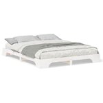 vidaXL Cadre de lit surélevé avec stockage Blanc bois