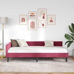 vidaXL Cadre de lit d'angle Rouge bordeaux 90 x 190 cm