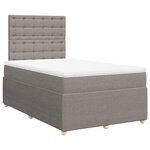 vidaXL Sommier à lattes de lit avec matelas taupe 120x190 cm tissu