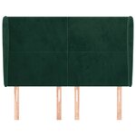 vidaXL Tête de lit avec oreilles Vert foncé 147x23x118/128 cm Velours