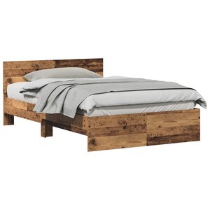 vidaXL Cadre de lit Bois ancien 193 x 125 x 70 cm Bois d'ingénierie