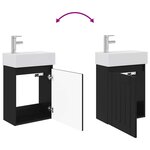 vidaXL Meuble de salle de bain avec robinet Noir 45 5 x 25 5 x 84 cm