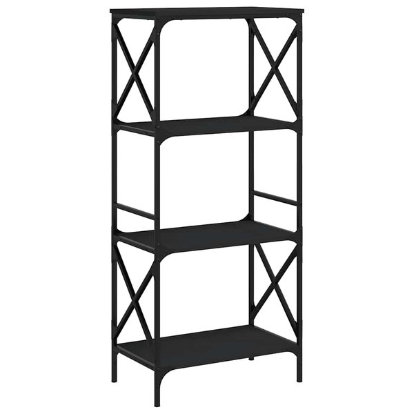 vidaXL Bibliothèque à 4 niveaux noir 59x35x132 cm bois d'ingénierie