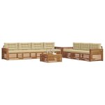 vidaXL Ensemble de canapés d'extérieur 8 Pièces Naturel et Beige