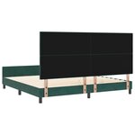vidaXL Cadre de lit avec tête de lit Vert foncé 200 x 200 cm Velours