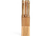 6 couteaux à steak avec support MEC133 - 11 cm - inox - 1 2 mm - acacia - 3 rivets