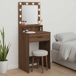 vidaXL Table de Toilette Chêne brun 50 x 41 x 135 cm Bois d'ingénierie