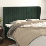 vidaXL Tête de lit avec oreilles Vert foncé 163x23x118/128 cm Velours