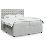 vidaXL Sommier à lattes de lit et matelas Gris clair 200x200cm Velours