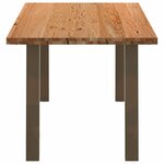 vidaXL Table à manger marron clair bois de chêne massif rectangulaire