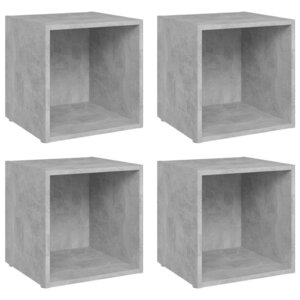 vidaXL Meubles TV 4 Pièces gris béton 37x35x37 cm bois d’ingénierie