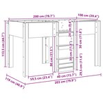 vidaXL Lit Superposé pour Enfants avec matelas Chêne noir 100 x 200 cm