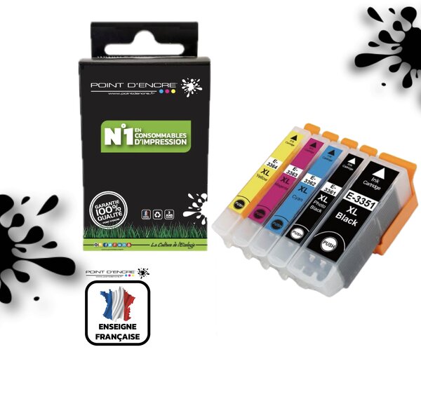 33XL - Orange - NOIR / CYAN / MAGENTA / JAUNE / NOIR PHOTO - Grande capacité d