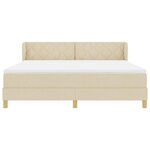 vidaXL Lit à Ressorts avec Matelas Crème 90x200 cm Tissu Crème