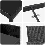 vidaXL Ensemble de salle à manger pour jardin 9 Pièces Noir Poly rotin