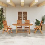vidaXL Ensemble de salle à manger pour jardin 5 Pièces Marron