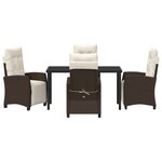 vidaXL Ensemble de repas de jardin 5 pièces marron rattan synthétique