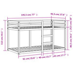 vidaXL Lit superposé sans matelas noir 90x190 cm bois de pin massif