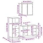 vidaXL Ensemble de meubles de salle de bain 3 Pièces Chêne fumé