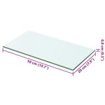 vidaXL Panneau pour étagère Verre transparent 50 x 20 cm