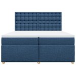 vidaXL Sommier à lattes de lit avec matelas Bleu 200x200 cm Tissu