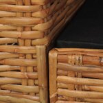 vidaXL Canapé à 3 places avec coussins Marron Rotin naturel