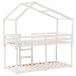 vidaXL Lit superposé avec toit blanc 90x200 cm bois de pin massif