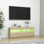 vidaXL Meuble TV avec lumières LED chêne sonoma 100x35x40 cm