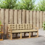 vidaXL Ensemble de canapés d'extérieur 3 Pièces Blanc et Beige
