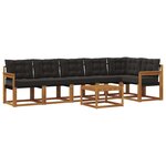 vidaXL Ensemble de canapés d'extérieur 7 pc Naturel et Noir