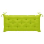 vidaXL Banc de jardin avec coussin vert vif 120 cm Bois de teck massif