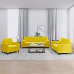 vidaXL Ensemble de canapés 3 Pièces avec coussins jaune velours